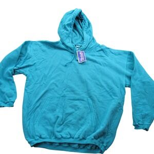 Ritz  Womans Teal Blue Cotton Blend Pullover Hoodie Sweatshirt‎  Medium